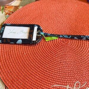 Vera Bradley Black and Blue Floral luggage tag